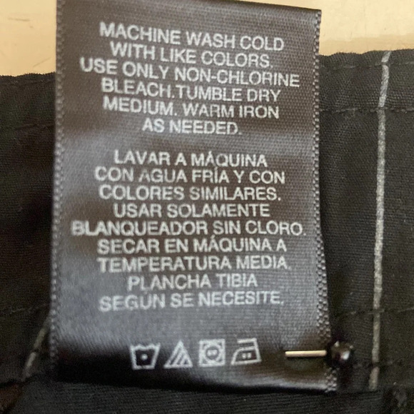 Norma Kamali 100% Cotton Black Pinstripe Cargo Pants with Drawstring Legs - 10 - Picture 6 of 6